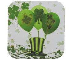 3dRose CST_79423_1 Grüne St. Patricks Day Luftballons, Kleeblätter und Hut Machen Dieses Festliche Design für irische Feiern, weiche Untersetzer, 4er-Set