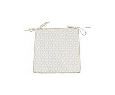 Homemaison Rosette Stuhlkissen, Polyester, Ecru, 40 x 40 cm