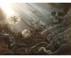 Buyartforless Leinwandbild, Unterwasser-Albträume von Ed Capeau, 32 x 24 cm, Acryl, Schwarz