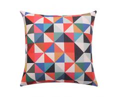 breezylife Geometrische Überwurf Kissenbezug Dreieck dekoratives Kissen Fall mit Weichem Leinen Jute 45,7 x 45,7 cm Leinen Kissenbezug, Quadratisch für Outdoor Home Decor