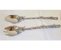 MARIPOSA Salatbesteck, Koralle, silberfarben