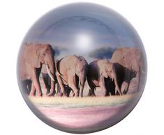 HANUR Briefbeschwerer aus Kristallglas, Motiv: Land Elefant, Glaskugel, Halbkugel Presse, Kreative Dekoration, Geschenk-Dekoration