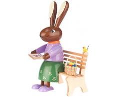 Alexander Taron 224-679 Oster-Figur Dregeno, Kaninchen auf Bank, 25,4 x 15,2 x 12,7 cm, Braun