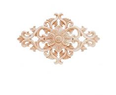 Beoot Wandaufkleber, handgeschnitzt, Holz, Holzschnitzerei, für Möbel, Bett, Tür, Schrank, Dekoration 21×15cm/8.27×5.91inch