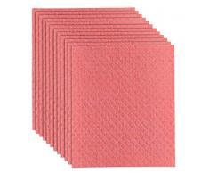 Homeries Schweden-Geschirrtuch für die Küche (Großpackung mit 12 Stück) - Wiederverwendbare Zellstoff-Schwammtücher für die Reinigung - umweltfreundlich, geruchsneutral, waschbar, saugfähiges Reinigungstuch Handtuch rot