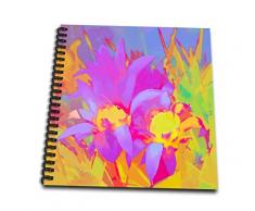 3dRose DB 32374 _ 2 Dekorative bunt Garten Torrontes SW Southwest Desert Kaktus rot blau Gold lila Blumen Abstrakt Memory Buch, 12 von 30,5 cm