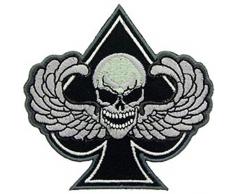 EagleEmblems Patch-Death Wing, Spaten (schwarz und weiß) (8,3 cm)