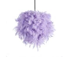 INNOTECK Deckenlampe mit Federn, handgefertigt, Violett Moderner Lampenschirm für Wohnzimmer, Schlafzimmer und Babyzimmer, natürliches Design
