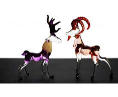 ChangThai Design 2 Stück Moutain Horns Hirsch Handschüssel Glas Puppenhaus Miniatur-Dekoration