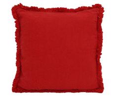 Hierba Barcelona lovelinen Dekokissen Streifen Modern 45x45x13 cm Rot (Grenate)