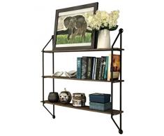 AVIGNON HOME Wandregale aus rustikalem Holz – Wandregale für Wohnzimmer, Schlafzimmer, Badezimmer, Küche – Wandmontage, Hängeregale – Vintage Stil 38 inches braun