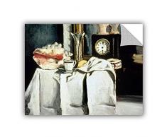 Artwall Kunstdruck auf Leinwand Paul Cezanne Kunst der die schwarz Marmor Uhr appeelz Abnehmbarer Graphic Art Wand 14x18 schwarz