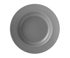 H+H Quebec Set Suppenteller, Keramik Steinzeug, grau, 6 Einheiten