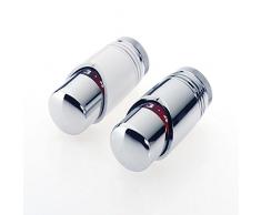 Schulte 7047004 Thermostat-Set für Heizkörper, Set Eck, Vorlauf und Rücklauf, weiß