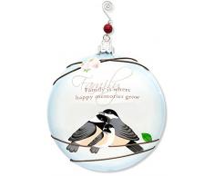 Pavillon Glasornament Peace, Love and Bird, 12,7 cm Durchmesser