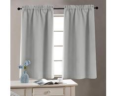 Lazzzy Waffelmuster Strukturierte Küche Stufe Vorhänge für Badezimmer Gardinen Set Pole Top 45| Curtains B-Grey