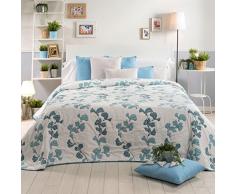 Sancarlos Tagesdecke Doppel Stoff Floral Isabel, Polyester, Blau, Doppelbett, 235 x 270 x 1 cm
