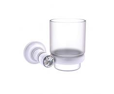 Allied Brass Carolina Crystal Collection Zahnputzbecher, zur Wandmontage, Mattweiß