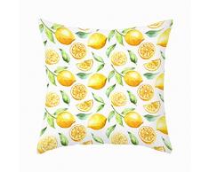 Fukeen Kissenbezüge für Tropische Sukkulenten Kaktus, Natur-Serie für Heimdekorationen, Überwurf, superweich, Standard-Kissenbezug, 45,7 x 45,7 cm 18x18 Yellow Citrus with Leaves
