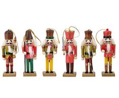 La moriposa Nussknacker Soldat Set Ornament Weihnachtsdekoration One Size 6 Stück
