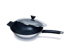 Ken Hom KH431022 Wok, Edelstahl, silberfarben