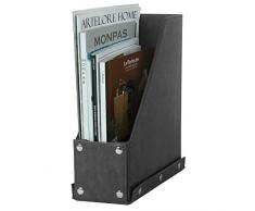 HofferRuffer Schreibtisch-Organizer, handgefertigt, aus PU-Leder, ideal für Tisch, Rezeption, Schreibtisch, Zuhause oder Büro Grau/Schwarz