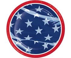 Creative Converting 343281 Dessertteller, Motiv Wellenflagge, 17,8 cm, mehrfarbig