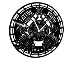 Instant Karma Clocks Vintage Wanduhr, Vinyl, handgefertigt, Tribal Negozio Studio Tattoo, leiser