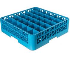 Carlisle RG16-1C410 OptiClean Glasregal mit 16 Fächern, 1 Verlängerung, 14 cm, Polypropylen, Rot/Carlisle Blue 36 Fächer, Glas-Gestell mit 1 Verlängerung 5.56 Carlisle Blue