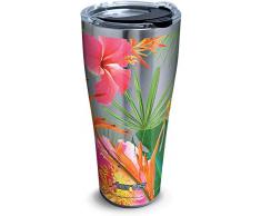 Tervis 1343239 Tropical Hibiscus Photo Edelstahl Thermobecher mit transparentem und schwarzem Hammerdeckel, silber