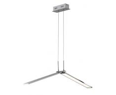 Exklusive LED Pendelleuchte in Nickel matt Länge 100 cm - Leuchtenkörper ein- und ausklappbar mit 26