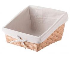 Vintiquewise QI003502.L Holzkorb mit Stoffeinsatz, Braun