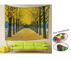 INNICON Natürliche Landschaft Wandbehang Hippie bedruckte Wasserpflanze Ozeanwand Strand Hochzeit Landschaftsdekoration Tapisserien Tagesdecke Picknick Bettlaken Decke 59 X 79 in(150x200cm) Landscape 01