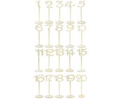 wrapables Nummer Steht Tisch Decor, 20-Stück, wrapables Holz Tisch Nummer Steht für Hochzeit, Partys, Urlaub, besondere Anlässe Tisch Decor, Set von 10