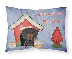 Caroline s Treasures bb2886pillowcase Hund House Collection Dackel schwarz tan Stoff Kissenbezüge, Standard, Multicolor