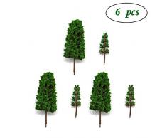 Künstlicher Modellbaum, 6 Stück, grüne Miniaturlandschaft, Landschaft, neuer Turm, Baum, Sandschale, Baumodell, Baumodellbaum, für Baumodell, Sandkasten und Zugmodell, Spielzeugmodell, Szenen-Layout, Landschaften im Freien