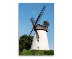 Premium Textil-Leinwand 60 x 90 cm Hoch-Format Hummelbecker Windmühle, Holländerwindmühle, Dützen | Wandbild, HD-Bild auf Keilrahmen, Fertigbild auf hochwertigem Vlies, Leinwanddruck von Barbara Boensch