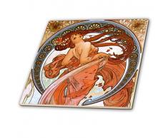 3dRose CT 171467 _ 1 Mucha-Muse von Dance-Ceramic Kacheln, 4-Zoll