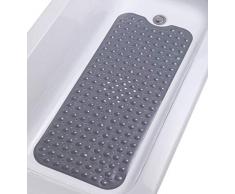 TIKE SMART Badewannenmatte, PVC, rechteckig, Vinyl, Opaque Gray (Grey), Twin XL