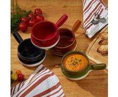 Certified International 89657 511 ml Suppenteller mit Griff, 4-teiliges Kochgeschirr, Backgeschirr, Kochzubehör, Weiß