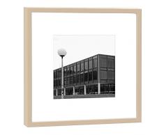 COGNOSCO - Fotografie im Holzrahmen: Landtag Stuttgart - Fotodruck - Format 27 x 27 cm - Rahmenfarbe beige - Hochwertiges Wandbild, Geschenkidee oder Souvenir aus aus Baden-Württemberg