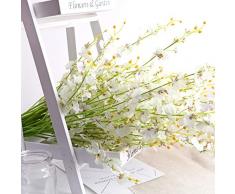 Acmee Künstliche Orchideen Blumenstrauß 10 Stück Seide künstliche Orchideen Blumen in Bulk 91,4 cm lang Tanzende Lady Orchidee Schmetterling künstliche Blumen für Hochzeit Zuhause Büro Dekoration festliche Einrichtung weiß