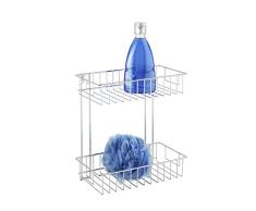 Wenko 20633100 Wandregal 2 Etagen Classic, Stahl, 24 x 26 x 14 cm, chrom