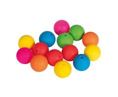 Rayher 14869999 Silikonperlen, bunt, 15 mm ø, Beutel 14 Stück, für versch. Baby-Accessoires wie Schnullerketten, Kinderwagenketten, Greifringe etc.