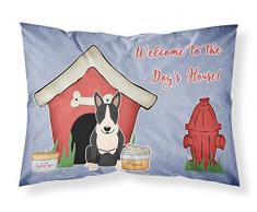 Caroline s Treasures bb2887pillowcase Hund House Collection Bull Terrier schwarz weiß Stoff Kissenbezüge, Standard, Multicolor