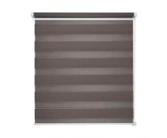 Doppelrollo Duorollo Grau 90x210 cm ohne Bohren Seitenzug Klemmrollo