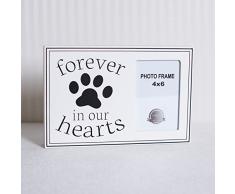 Adams Paw Print Forever in Our Hearts 8 x 12 Weiß Holz Tisch Top Bilderrahmen Plaque