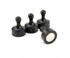 First4magnets F4MSBKJU-4 Jumbo-Kegelbahn-Magnete - Büro & Kühlschrank schwarz (29mm Durchmesser x 38mm hoch) (4-er Pack), silver, 25 x 10 x 3 cm