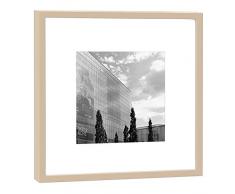 COGNOSCO - Fotografie im Holzrahmen: Museum der Bildenden Künste Leipzig - Fotodruck - Format 27 x 27 cm - Rahmenfarbe beige - Hochwertiges Wandbild, Geschenkidee oder Souvenir aus Leipzig