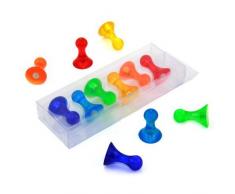 First4magnets F4M19-1 Verschiedene große fruchtig Skittle Magnet - Büro & Kühlschrank (19mm Durchmesser x 30mm hoch) (1 Packung mit 6), silver, 25 x 10 x 3 cm, 6 Stück